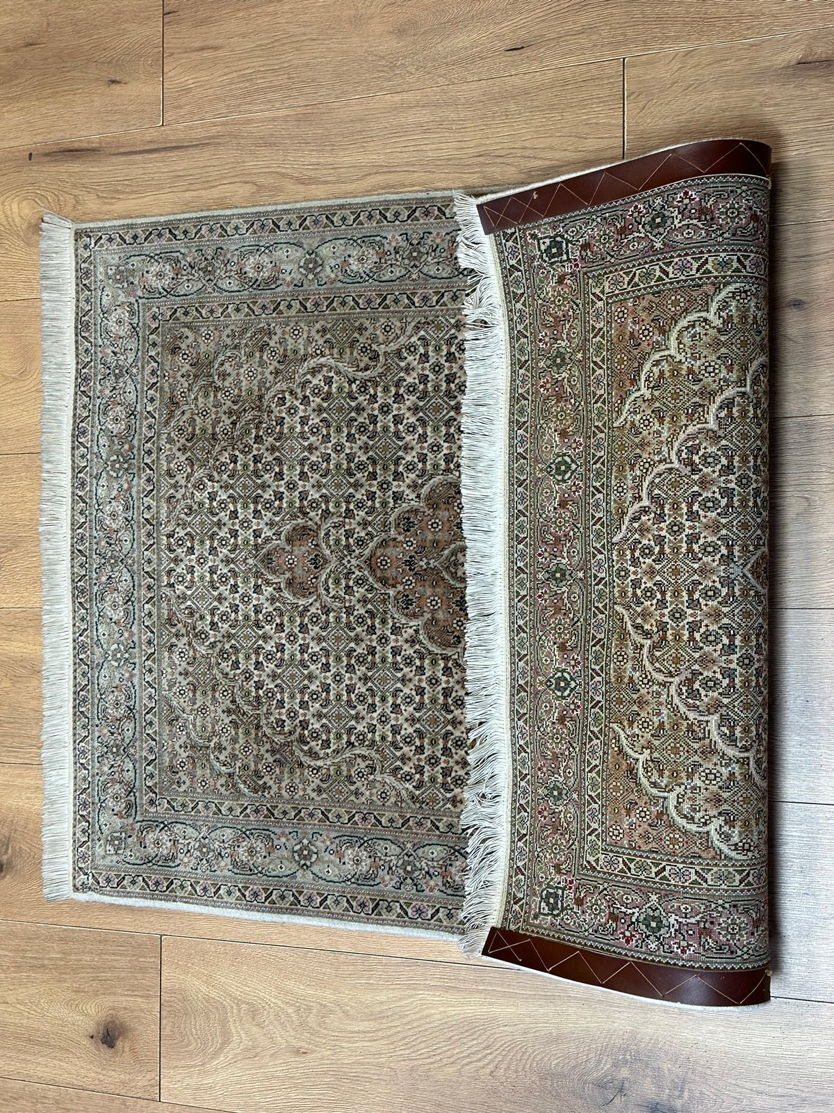 Orientteppich handgeknüpft Täbriz mit Seide 120x83 cm