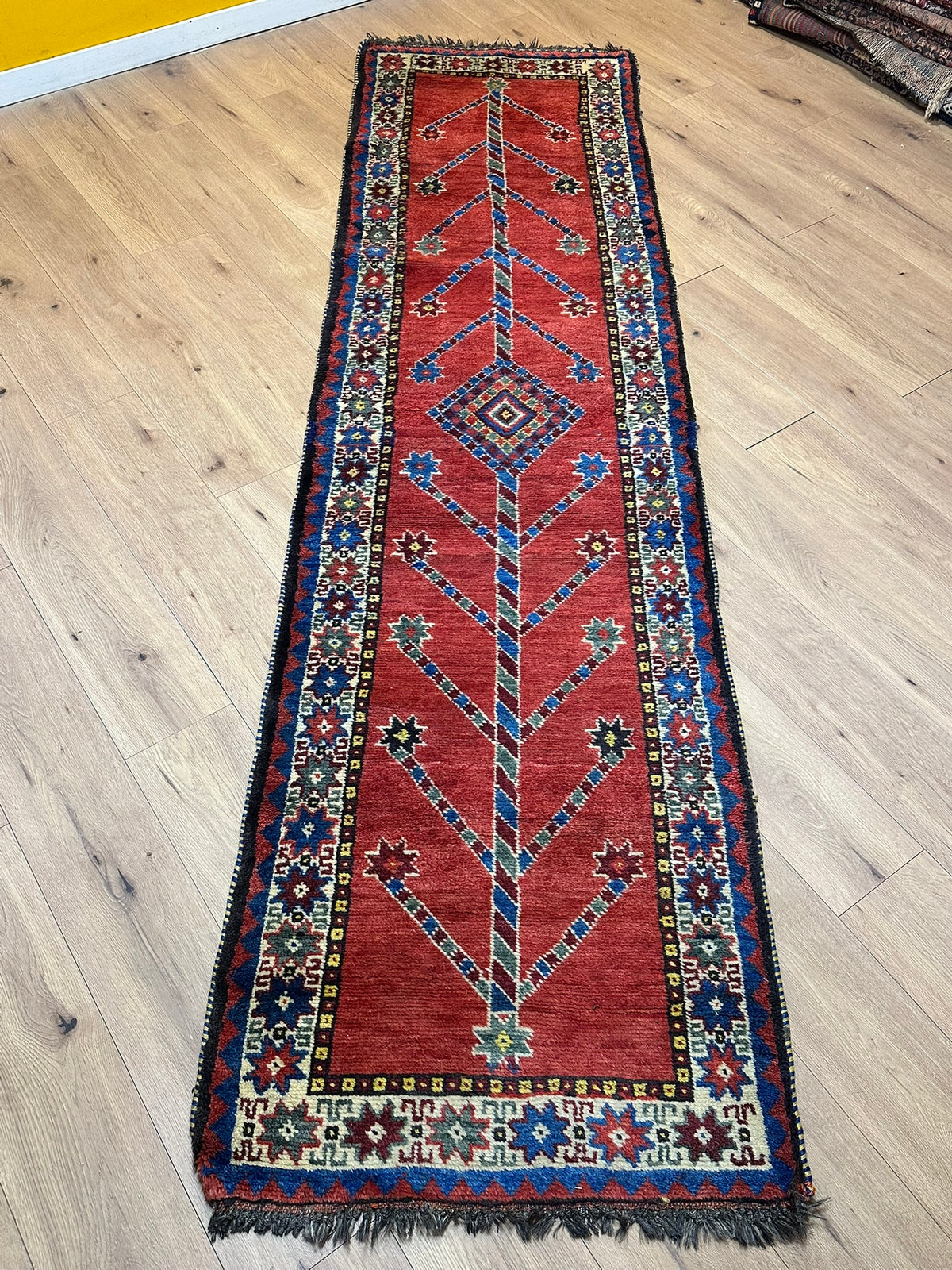 Orientteppich handgeknüpft Gabbeh Läufer 305x82 cm