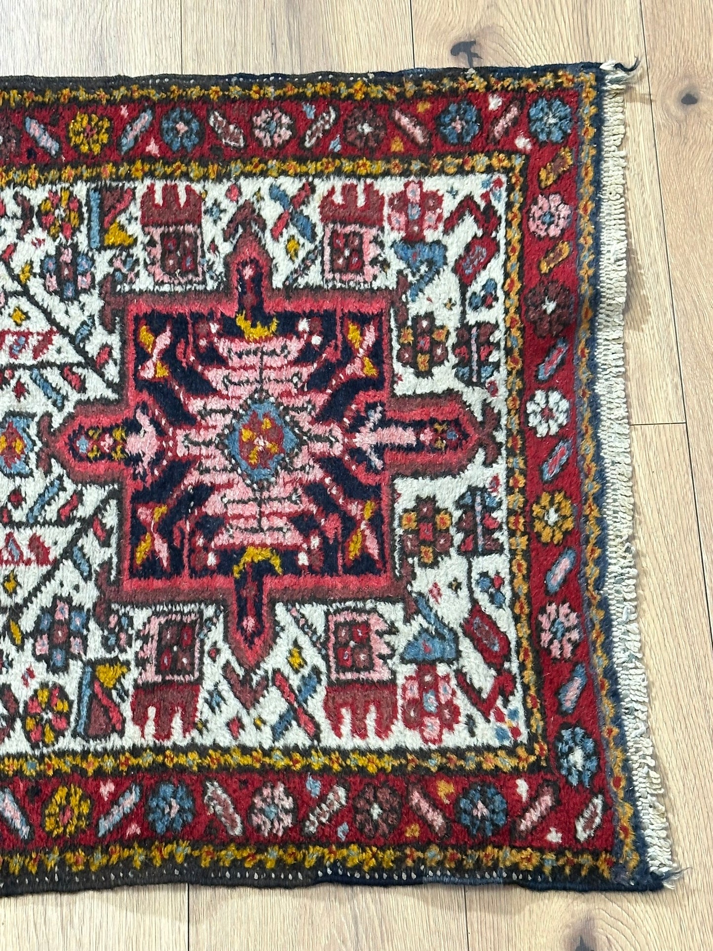Orientteppich handgeknüpft Heriz Läufer 265x65 cm