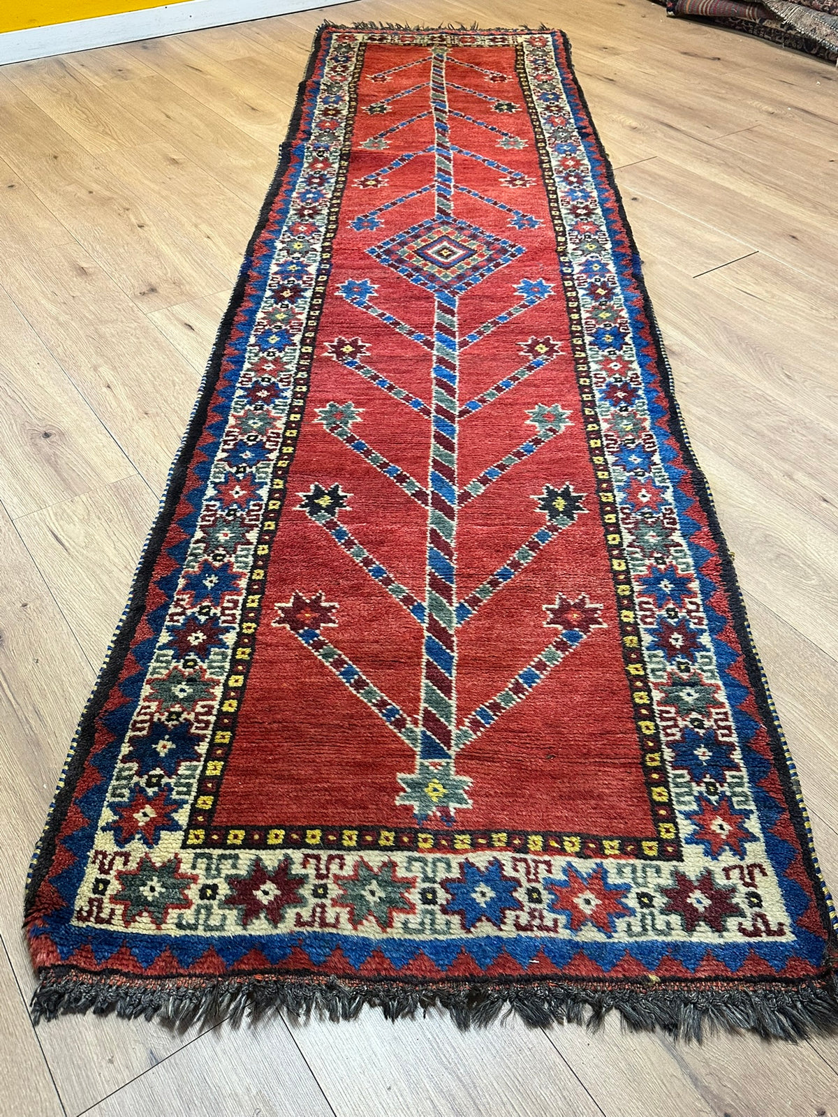 Orientteppich handgeknüpft Gabbeh Läufer 305x82 cm