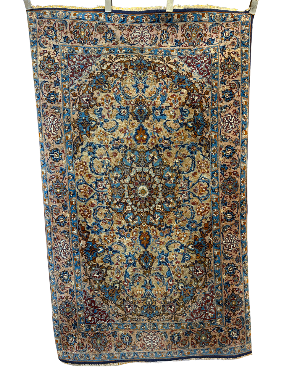 Handgeknüpfter Perser Orientteppich Feiner Isfahan Korkwolle Auf Seide 176x107 cm