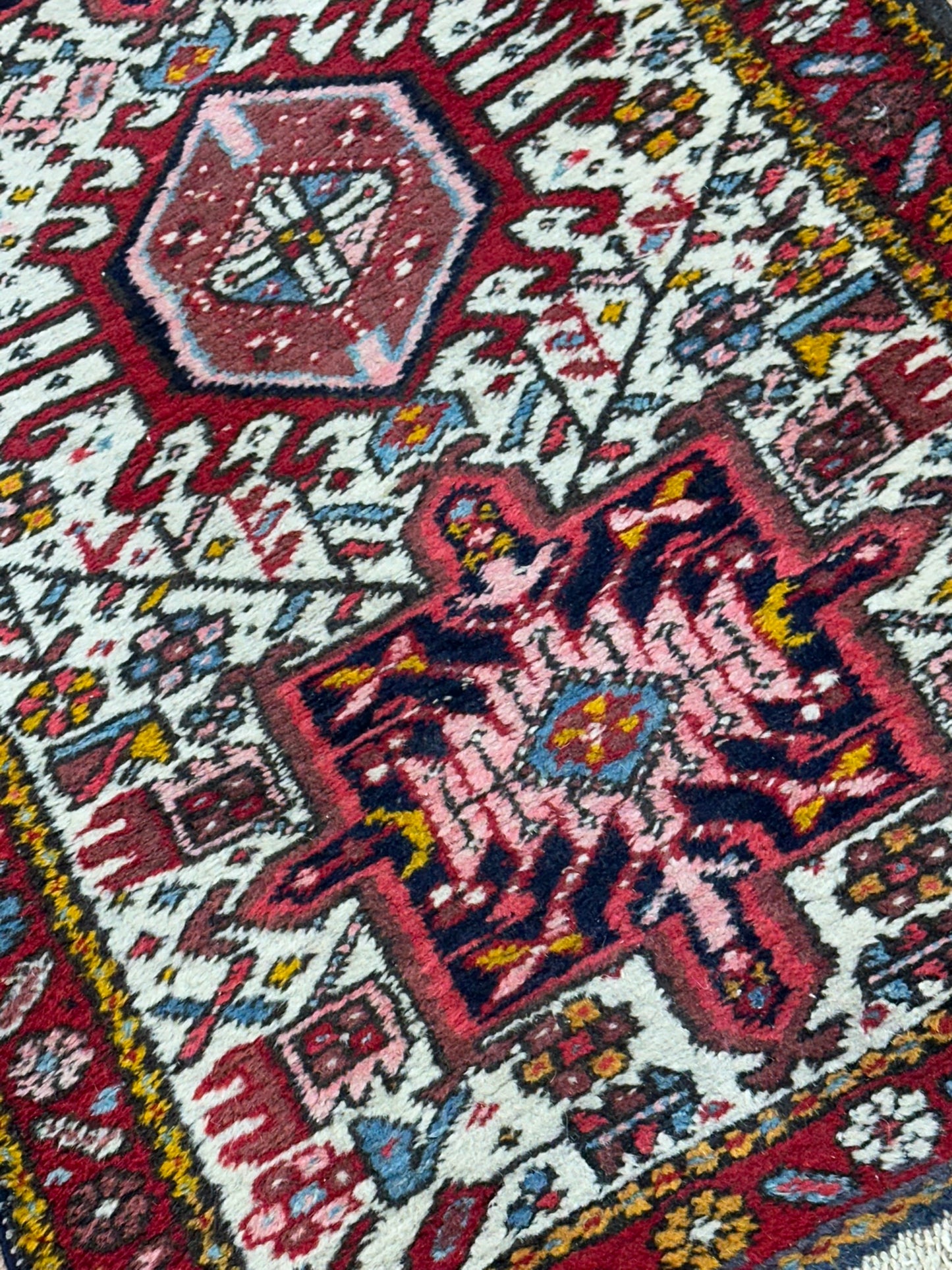 Orientteppich handgeknüpft Heriz Läufer 265x65 cm