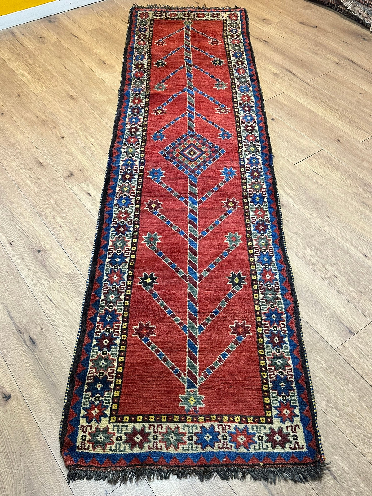 Orientteppich handgeknüpft Gabbeh Läufer 305x82 cm