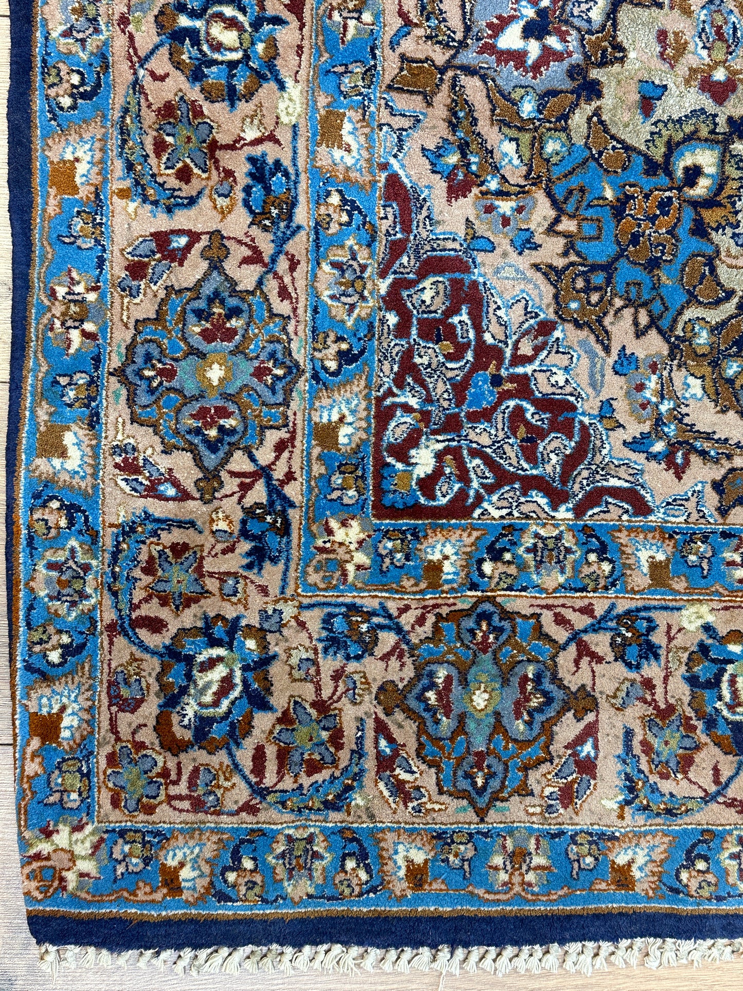 Handgeknüpfter Perser Orientteppich Feiner Isfahan Korkwolle Auf Seide 176x107 cm