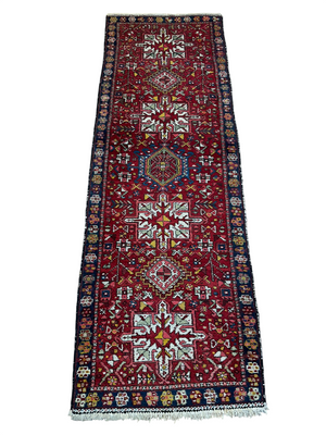 Orientteppich handgeknüpft Heriz Karadja Läufer 245x85 cm