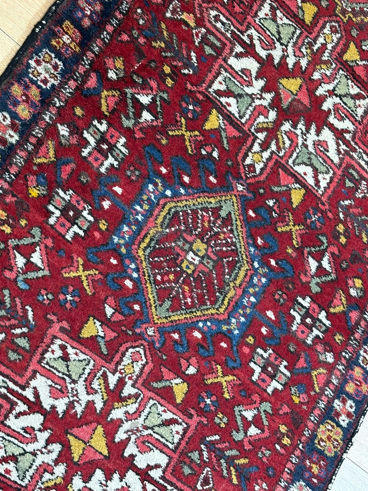 Orientteppich handgeknüpft Heriz Karadja Läufer 245x85 cm