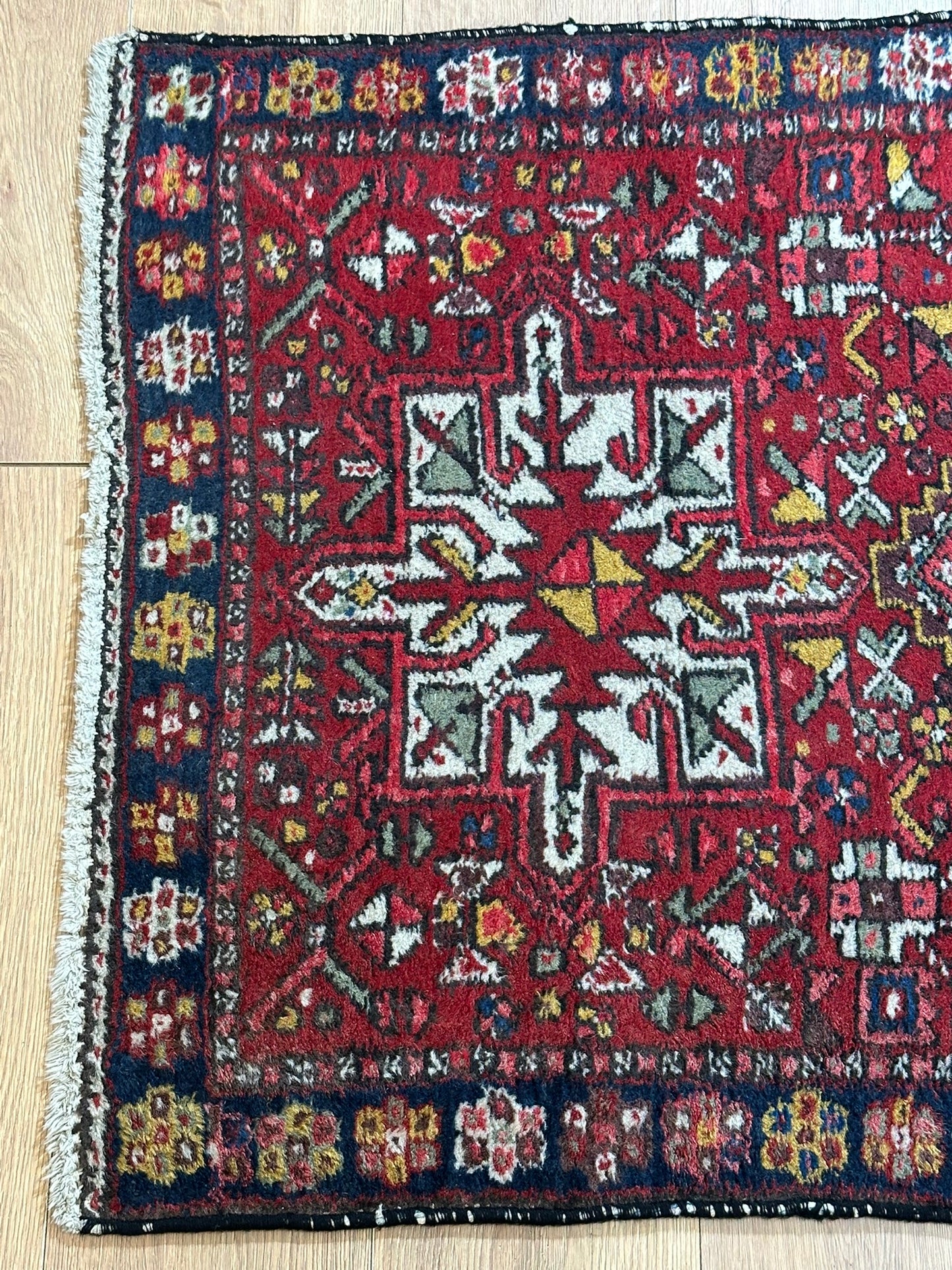 Orientteppich handgeknüpft Heriz Karadja Läufer 245x85 cm