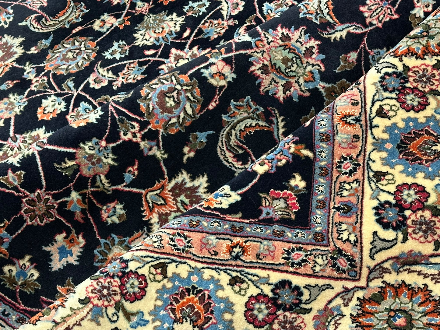 Orientteppich handgeknüpft Mesched Korkwolle 300x192 cm