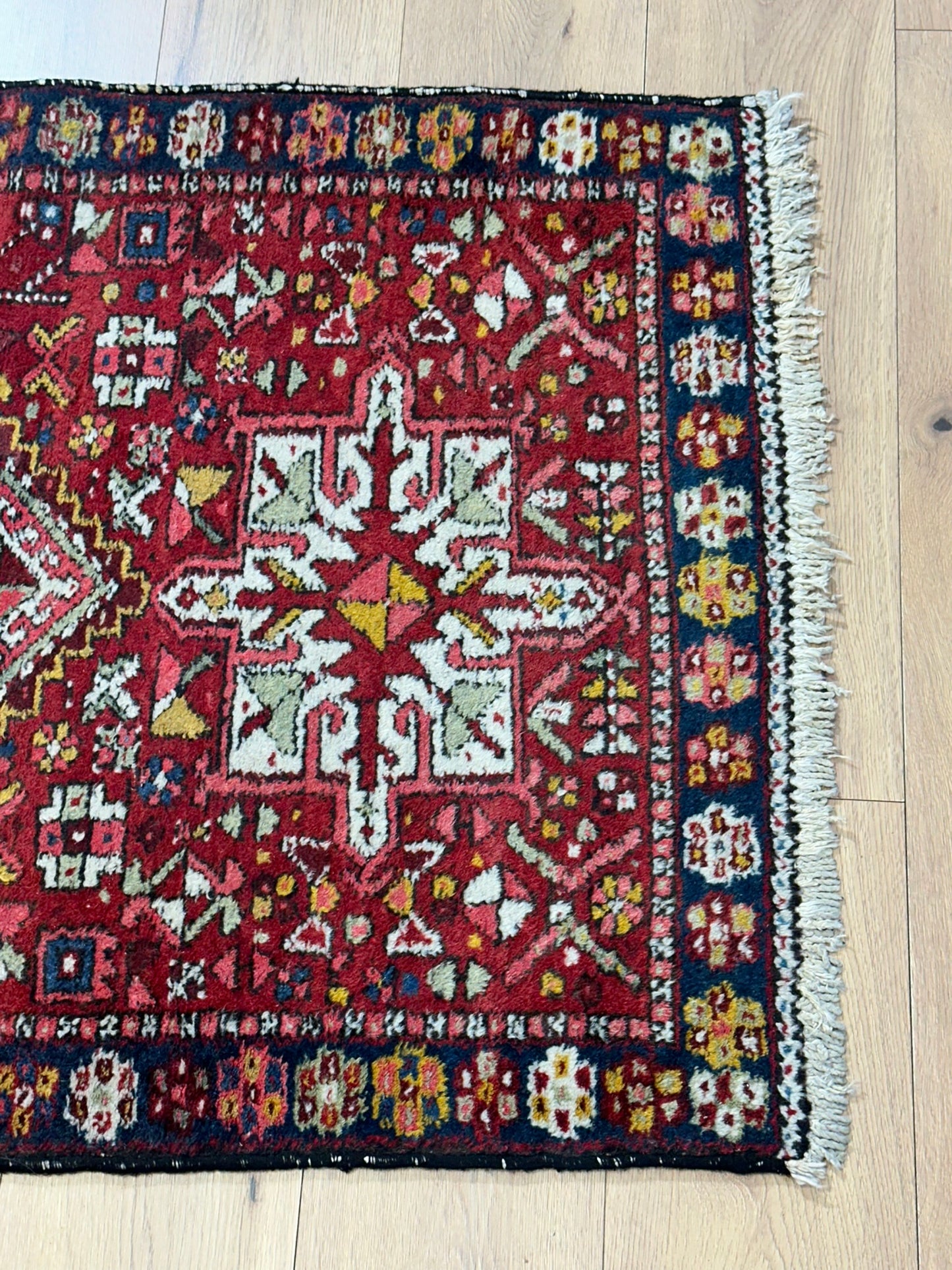 Orientteppich handgeknüpft Heriz Karadja Läufer 245x85 cm