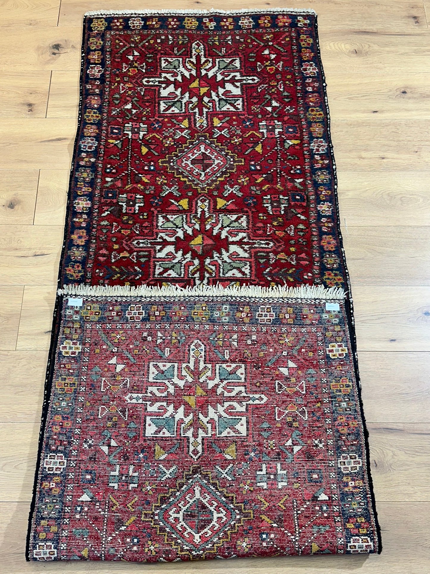 Orientteppich handgeknüpft Heriz Karadja Läufer 245x85 cm