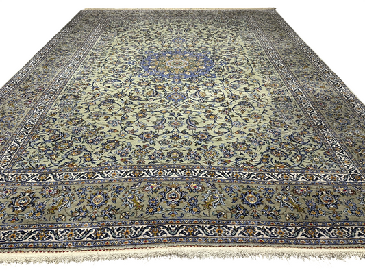 Orientteppich handgeknüpft Keshan Korkwolle signiert 430x313 cm
