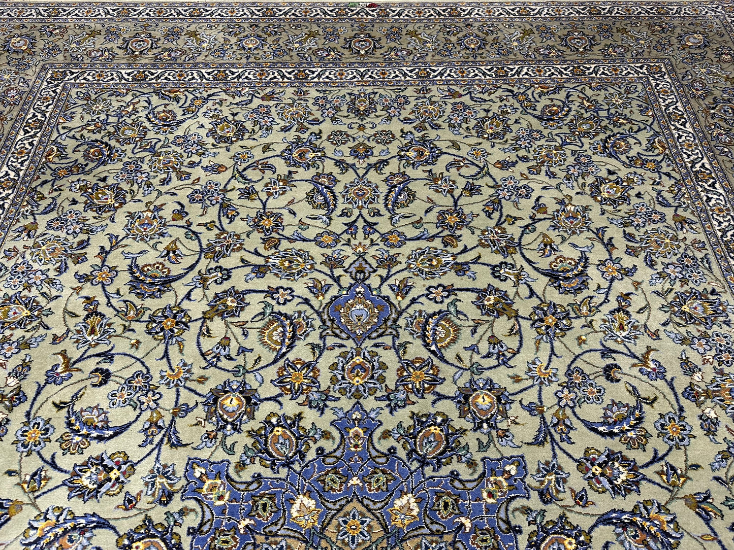 Orientteppich handgeknüpft Keshan Korkwolle signiert 430x313 cm
