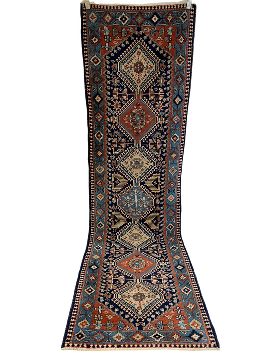 Orientteppich handgeknüpft Ghaschghai Läufer 303x85 cm