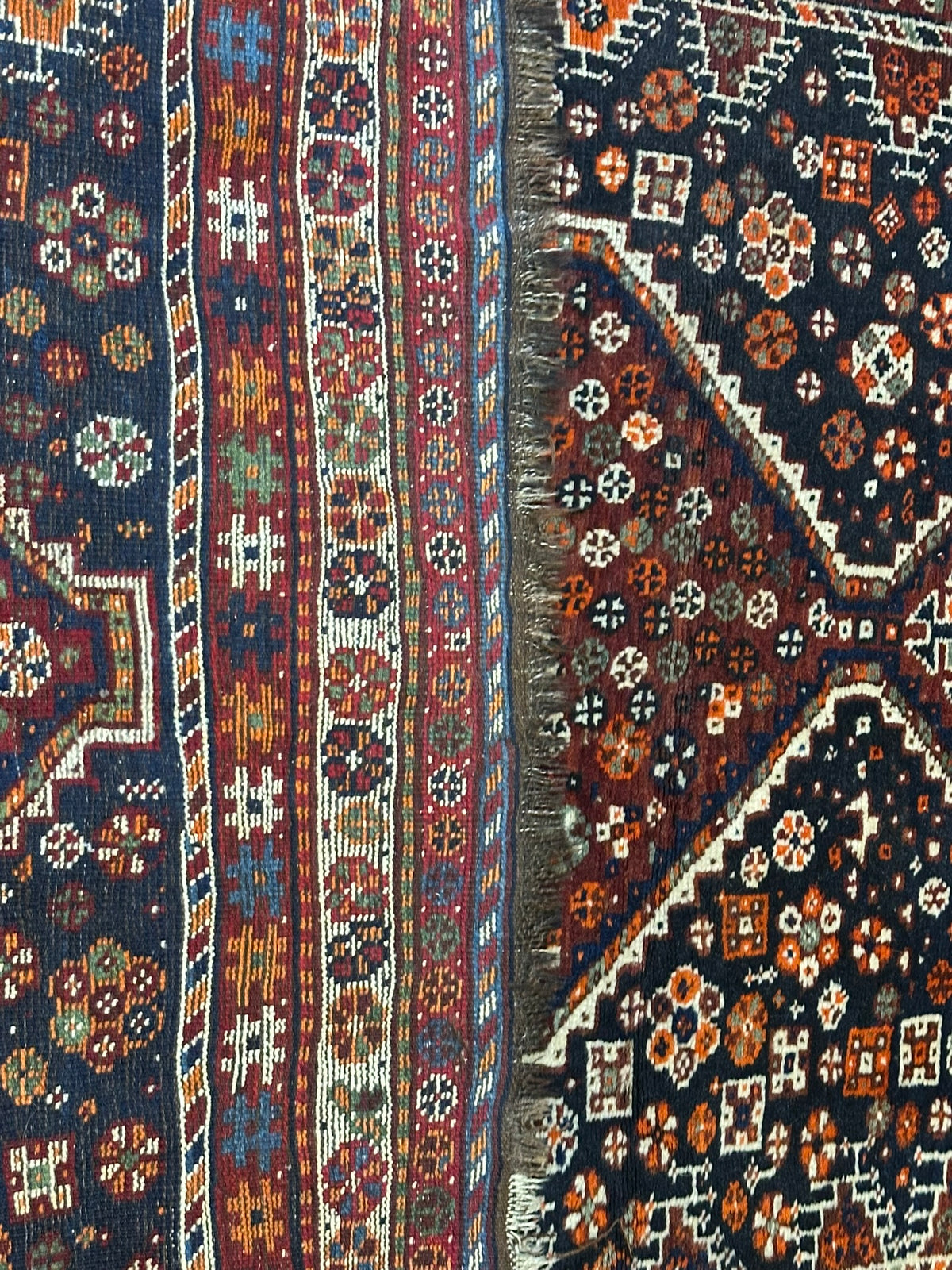 Antiker Orientteppich handgeknüpft  Gaschgai naturfarben 256x160 cm