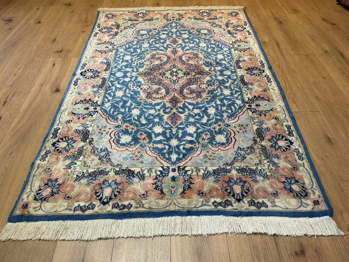 Orientteppich handgeknüpft Täbriz 50er Korkwolle mit Seide 190x120 cm