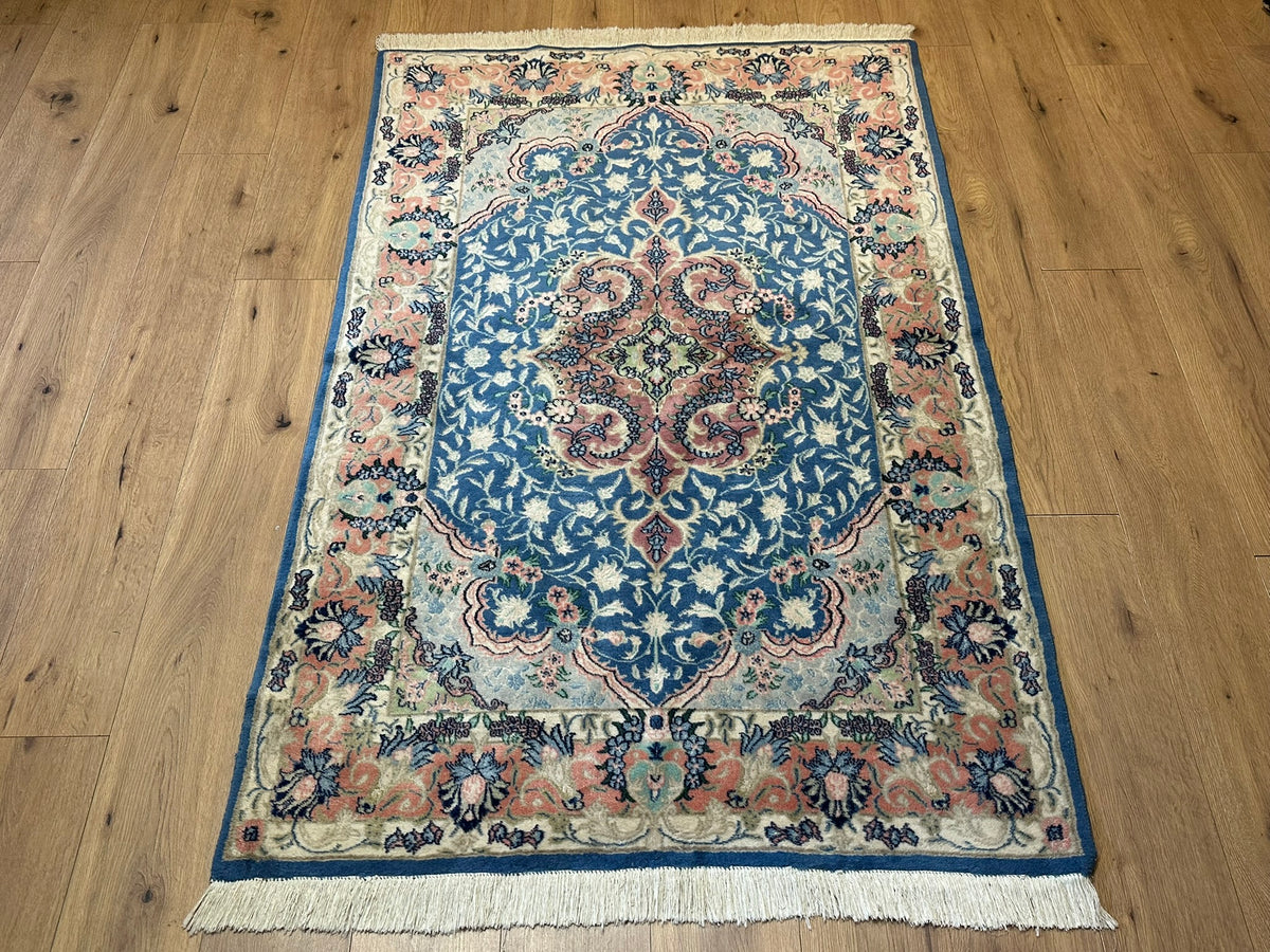 Orientteppich handgeknüpft Täbriz 50er Korkwolle mit Seide 190x120 cm