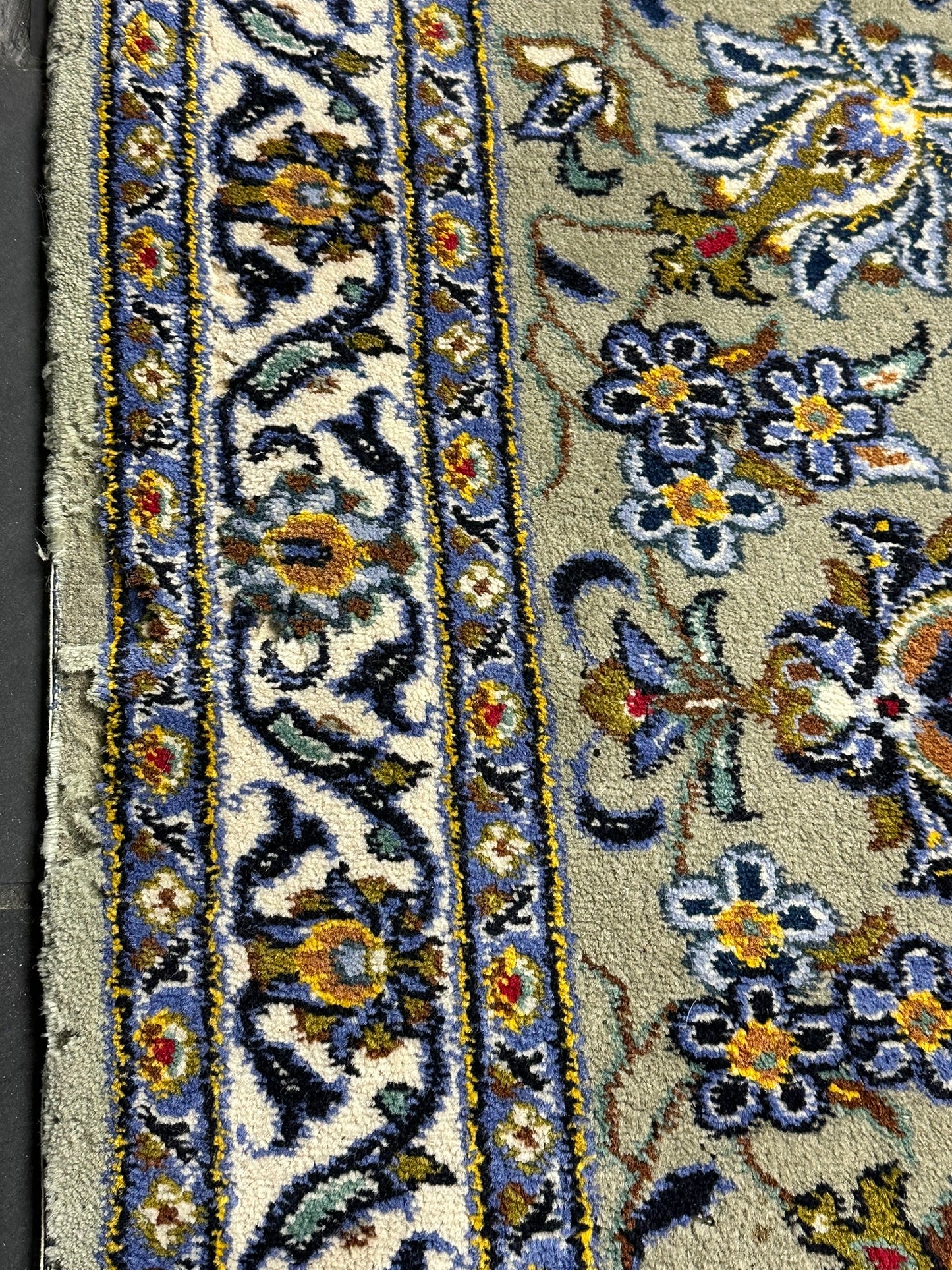 Orientteppich handgeknüpft Keshan Korkwolle signiert 430x313 cm