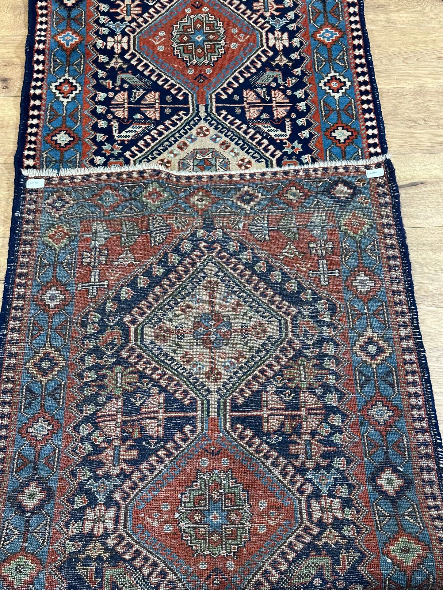 Orientteppich handgeknüpft Ghaschghai Läufer 303x85 cm