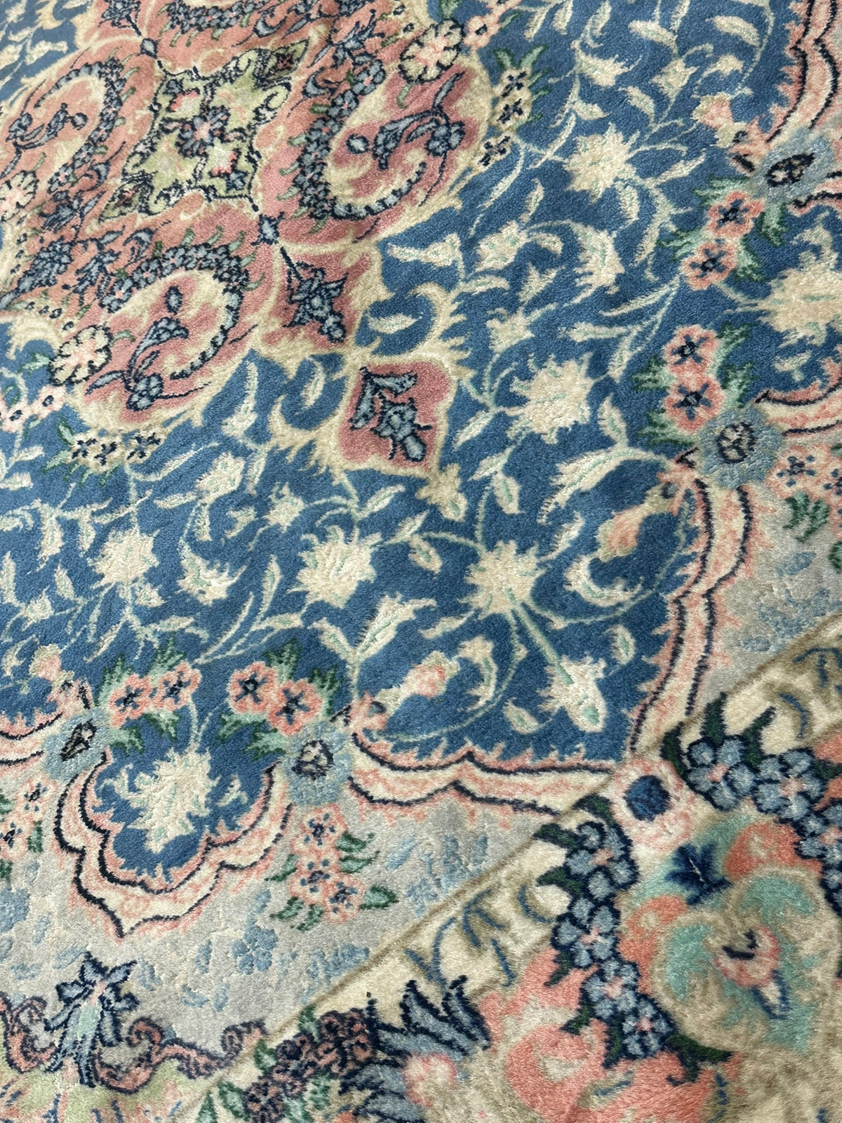 Orientteppich handgeknüpft Täbriz 50er Korkwolle mit Seide 190x120 cm