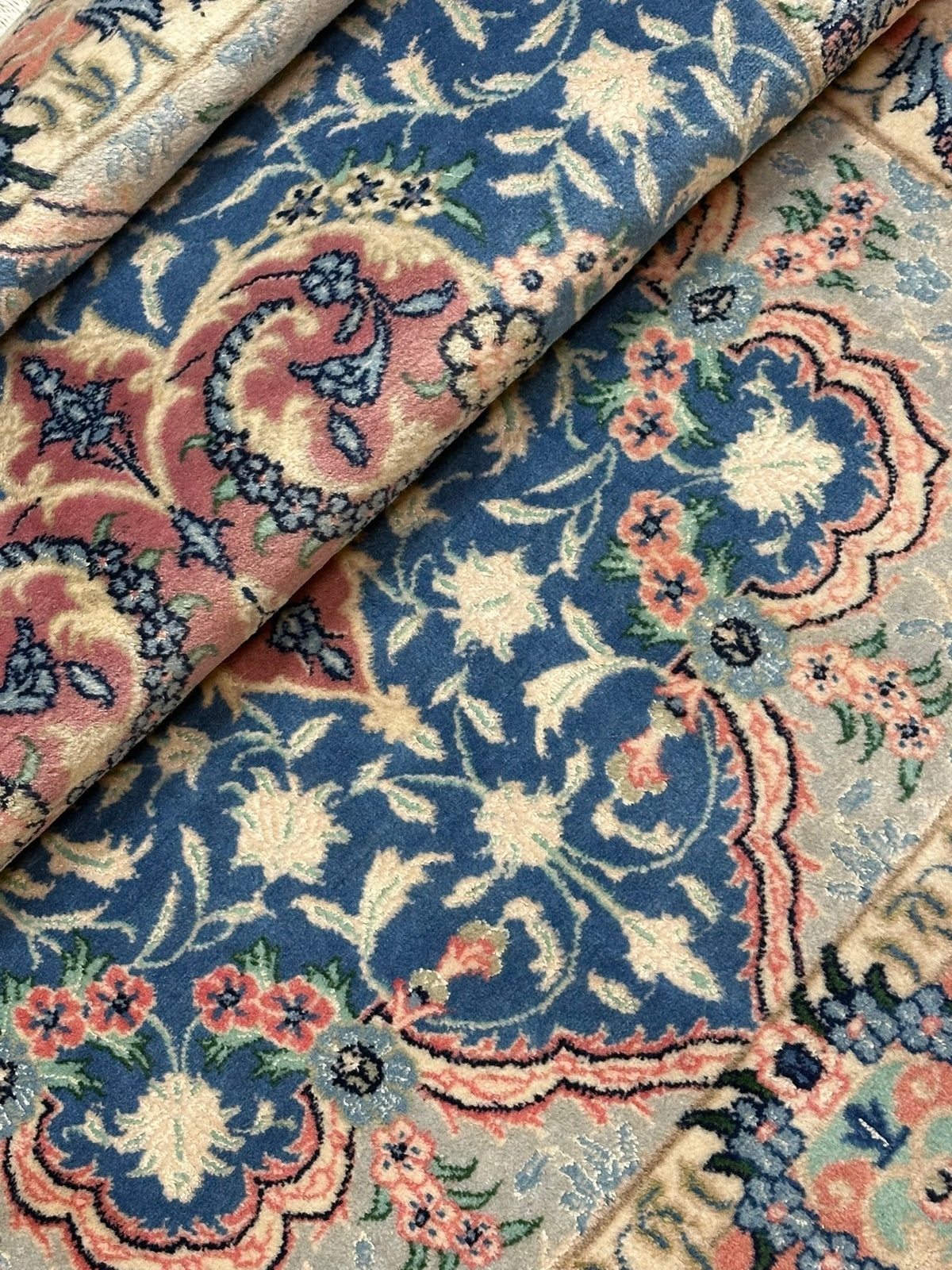 Orientteppich handgeknüpft Täbriz 50er Korkwolle mit Seide 190x120 cm
