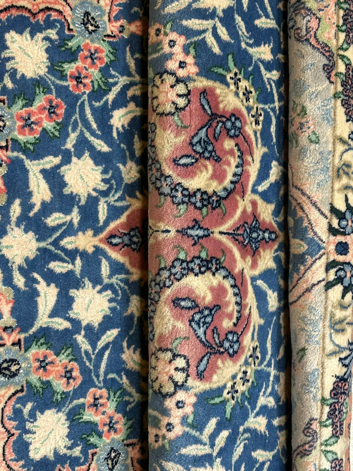 Orientteppich handgeknüpft Täbriz 50er Korkwolle mit Seide 190x120 cm