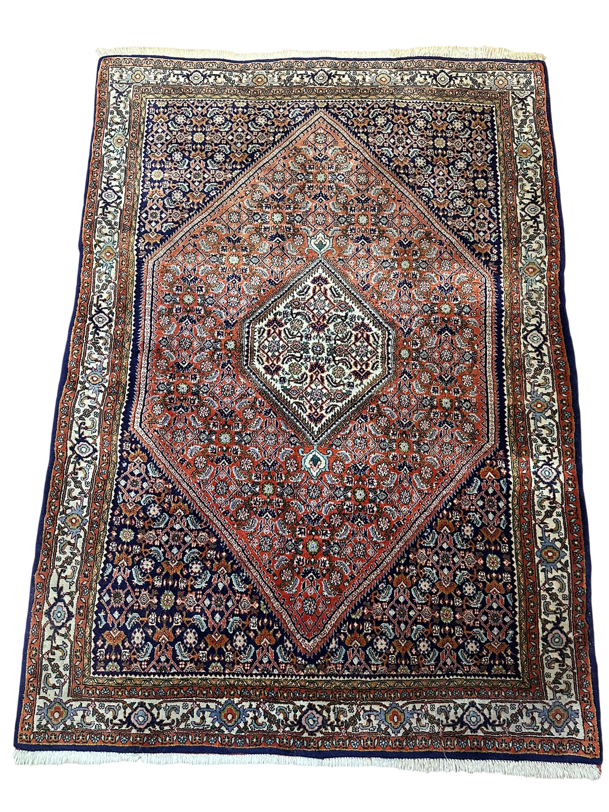 Orientteppich handgeknüpft Bidjar Korkwolle 160x113 cm