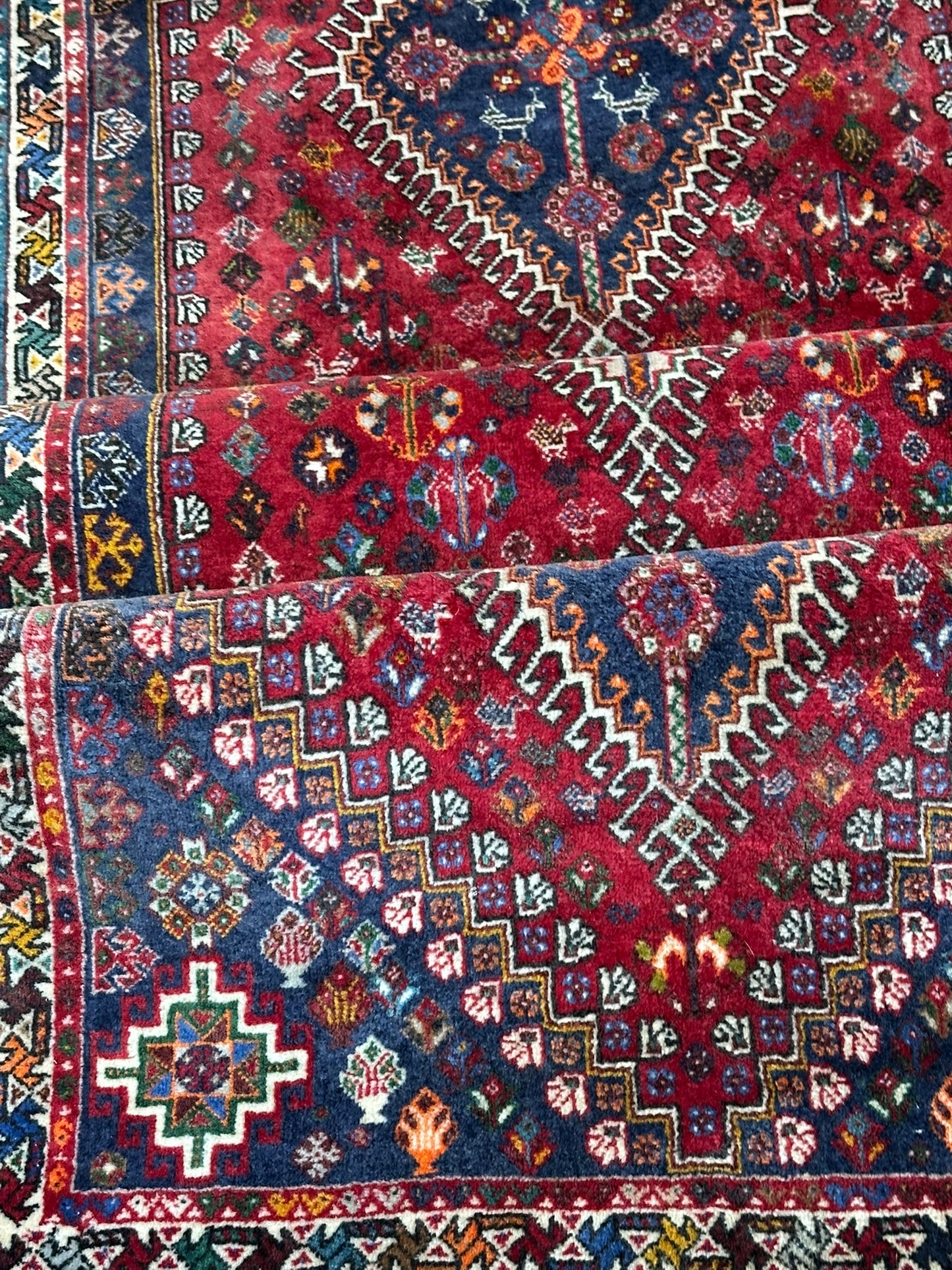Orientteppich handgeknüpft Ghaschghai Läufer 245x90 cm