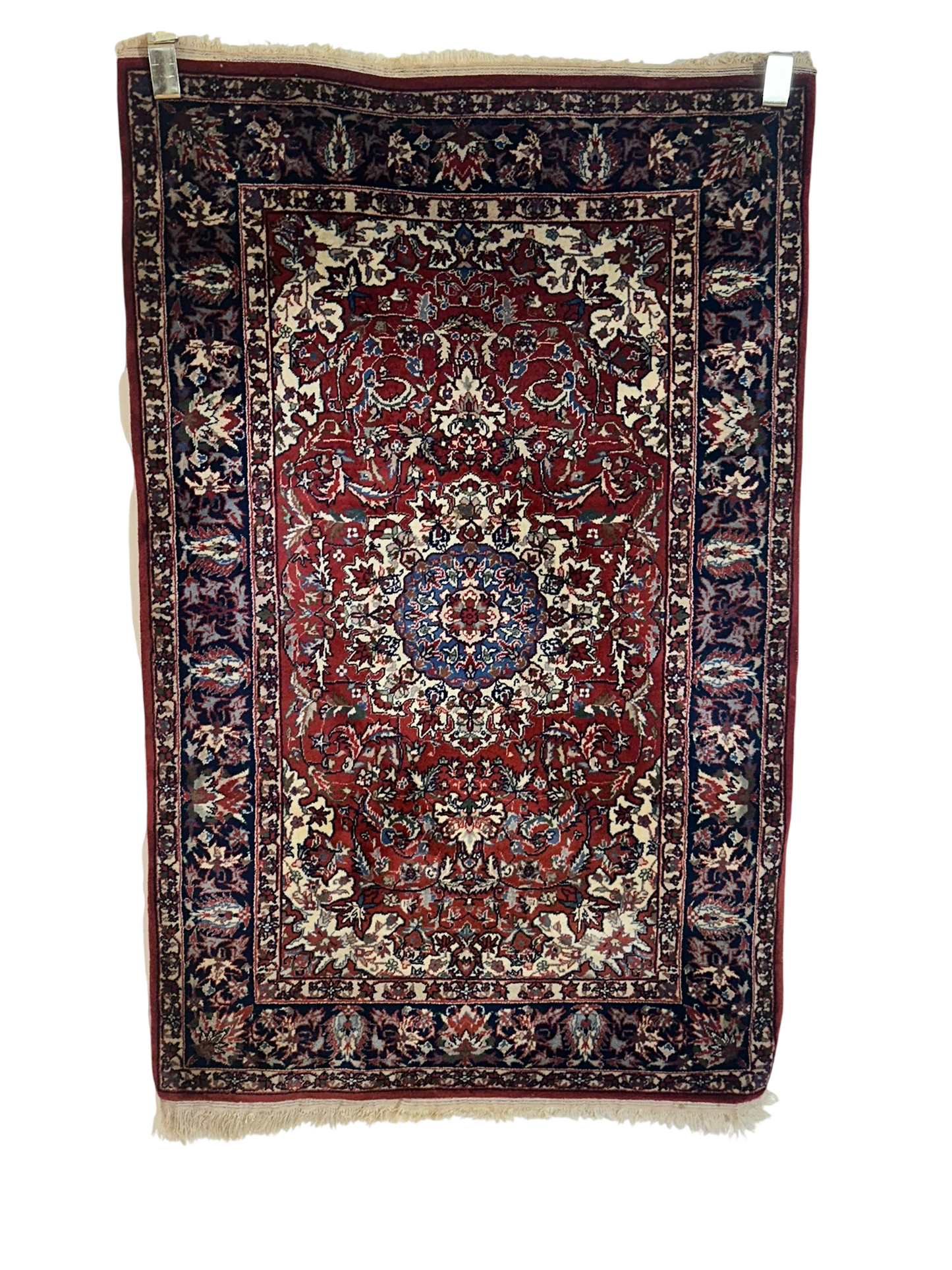 Orientteppich handgeknüpft China Isfahan korkwolle Design 128x80 cm