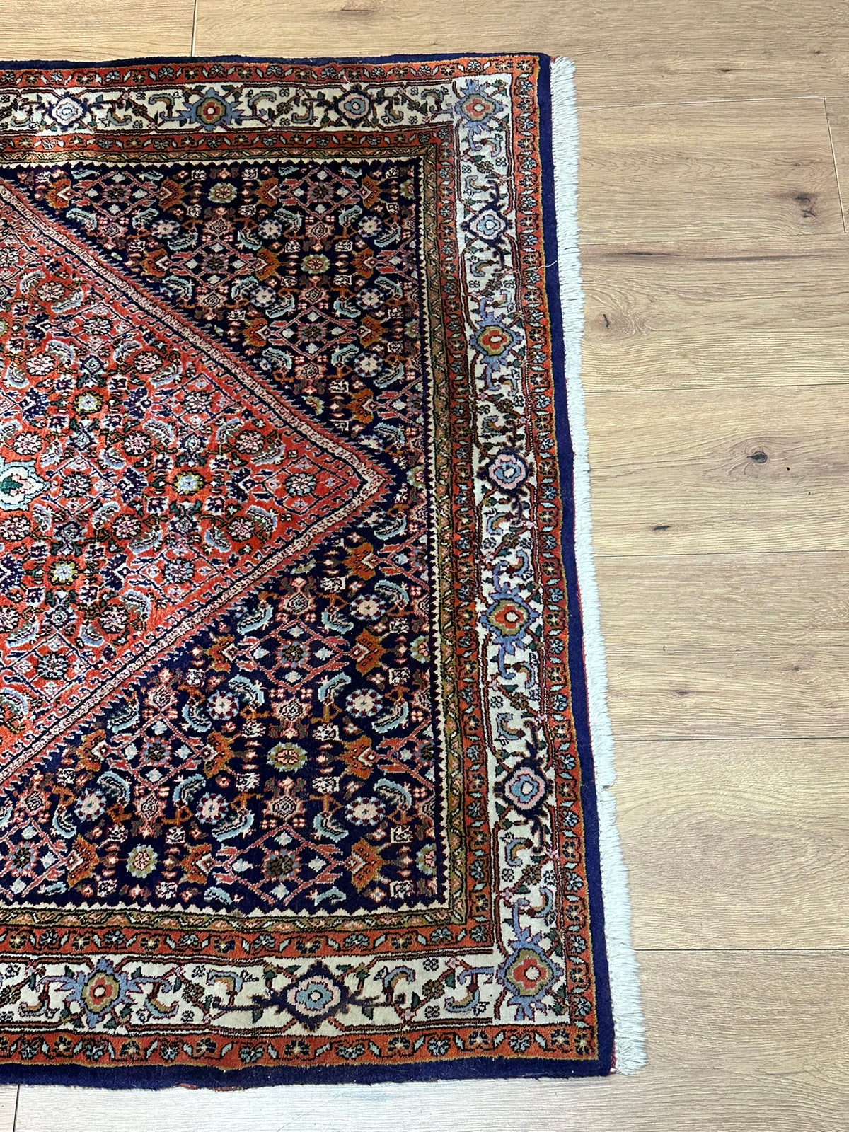 Orientteppich handgeknüpft Bidjar Korkwolle 160x113 cm