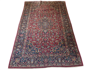 Antiker Orientteppich handgeknüpft  Keschan Korkwolle 220x130 cm