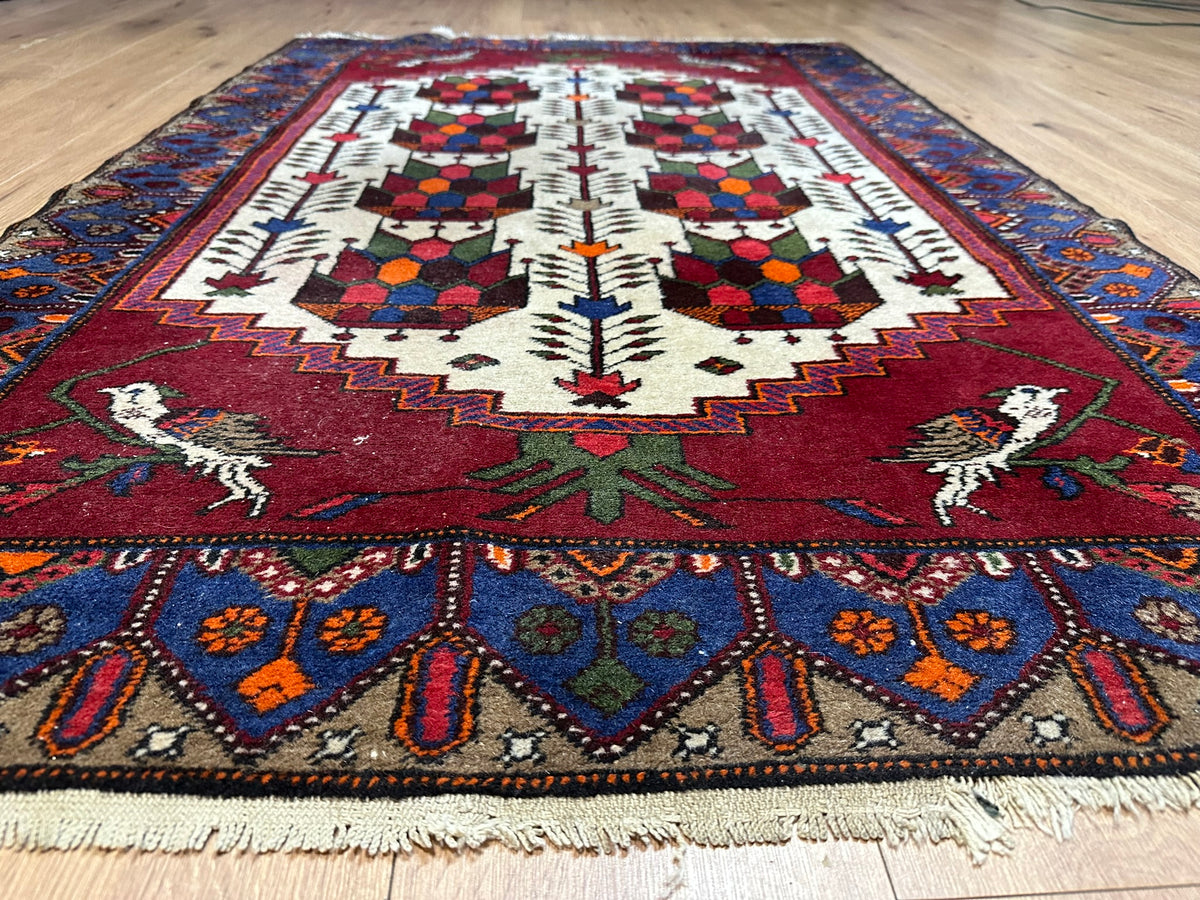 Orientteppich handgeknüpft antiker Bachtiar Korkwolle 180x120 cm