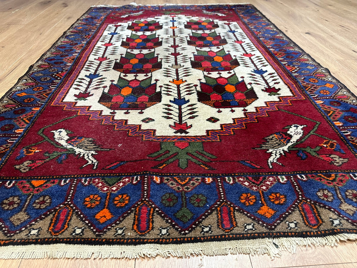 Orientteppich handgeknüpft antiker Bachtiar Korkwolle 180x120 cm