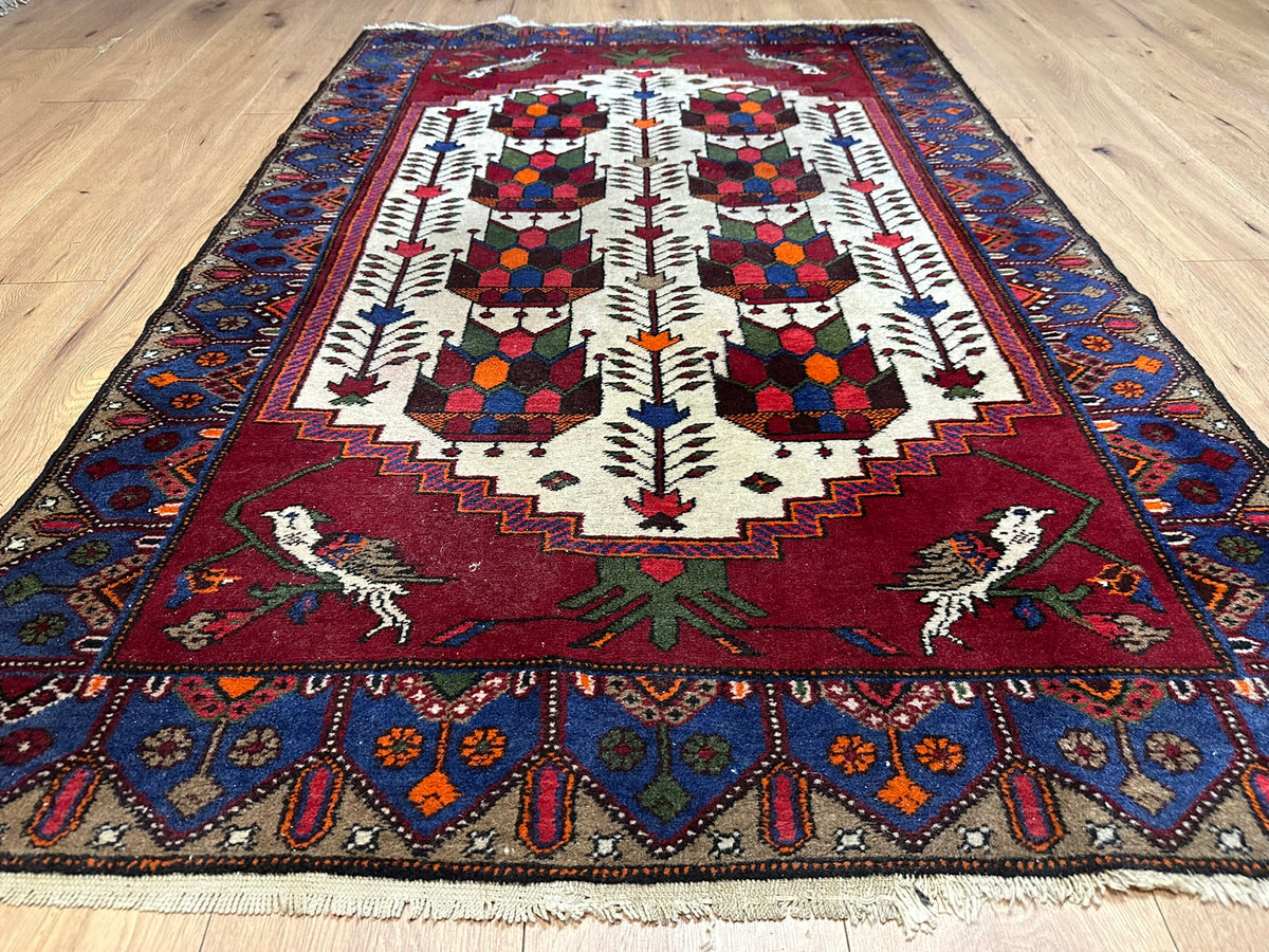 Orientteppich handgeknüpft antiker Bachtiar Korkwolle 180x120 cm