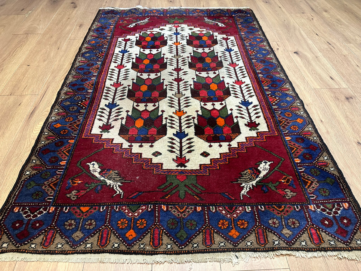 Orientteppich handgeknüpft antiker Bachtiar Korkwolle 180x120 cm
