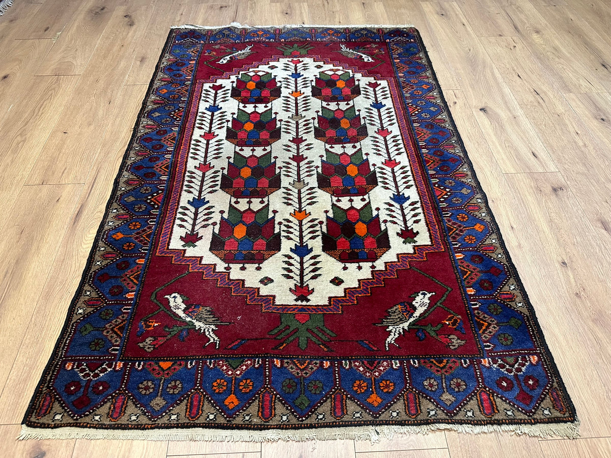 Orientteppich handgeknüpft antiker Bachtiar Korkwolle 180x120 cm