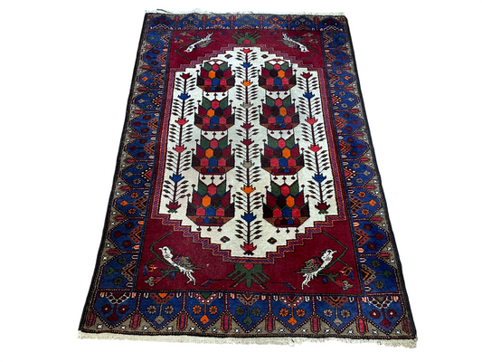 Orientteppich handgeknüpft antiker Bachtiar Korkwolle 180x120 cm