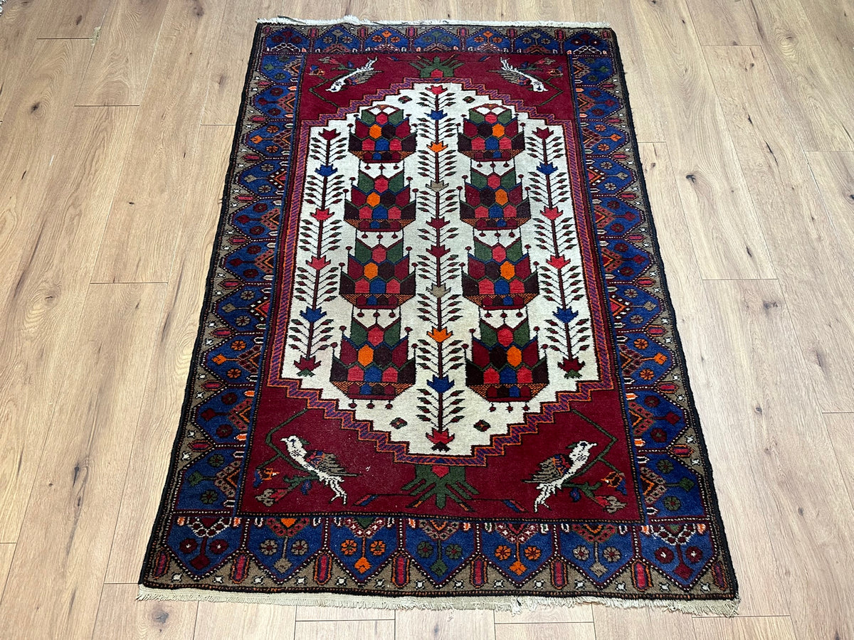 Orientteppich handgeknüpft antiker Bachtiar Korkwolle 180x120 cm