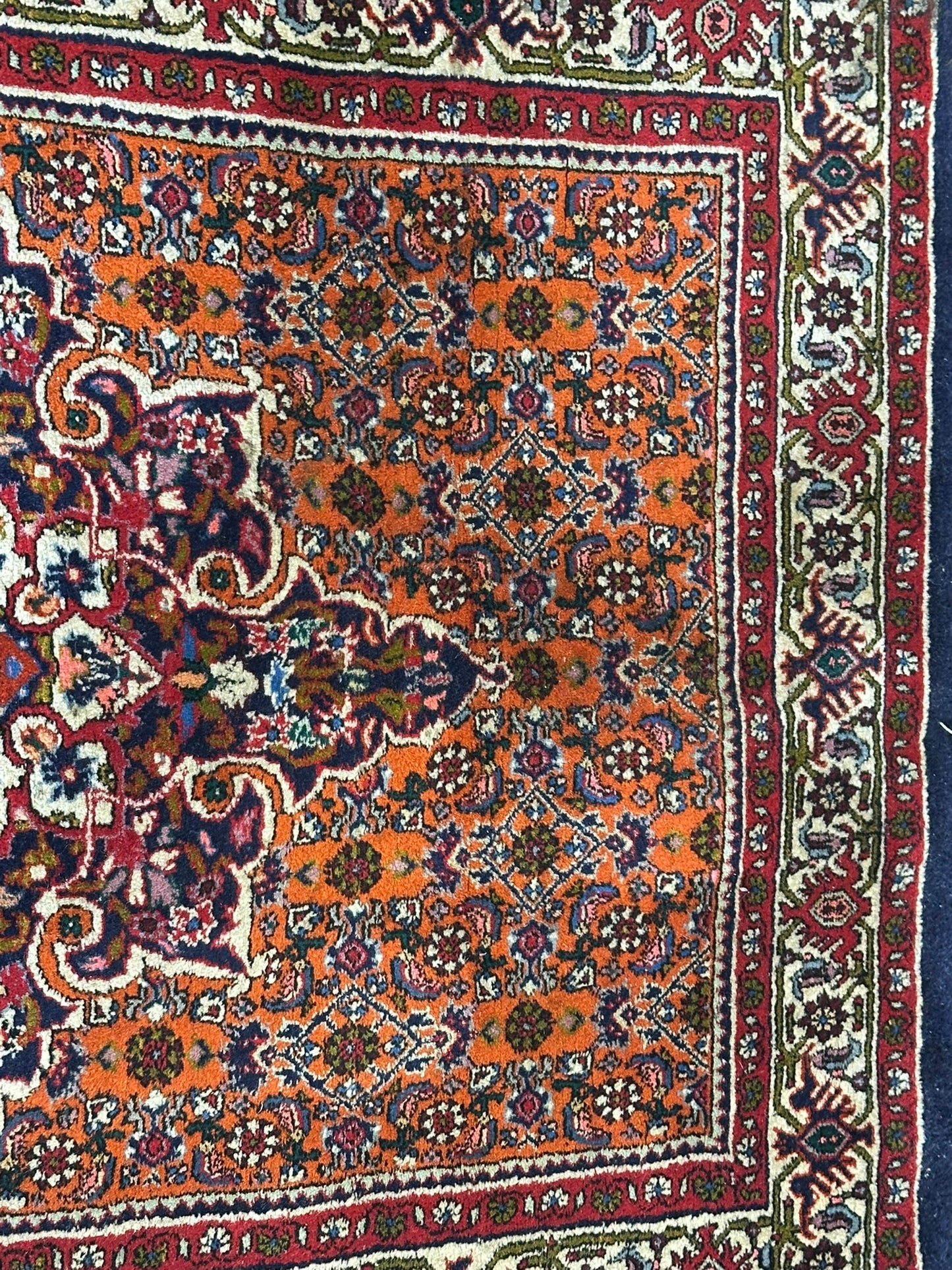 Orientteppich handgeknüpft Bidjar Läufer 383x94 cm
