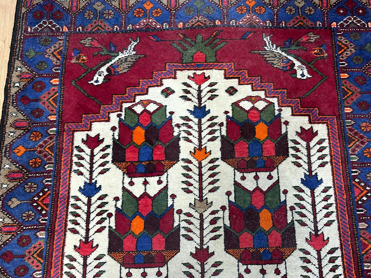 Orientteppich handgeknüpft antiker Bachtiar Korkwolle 180x120 cm