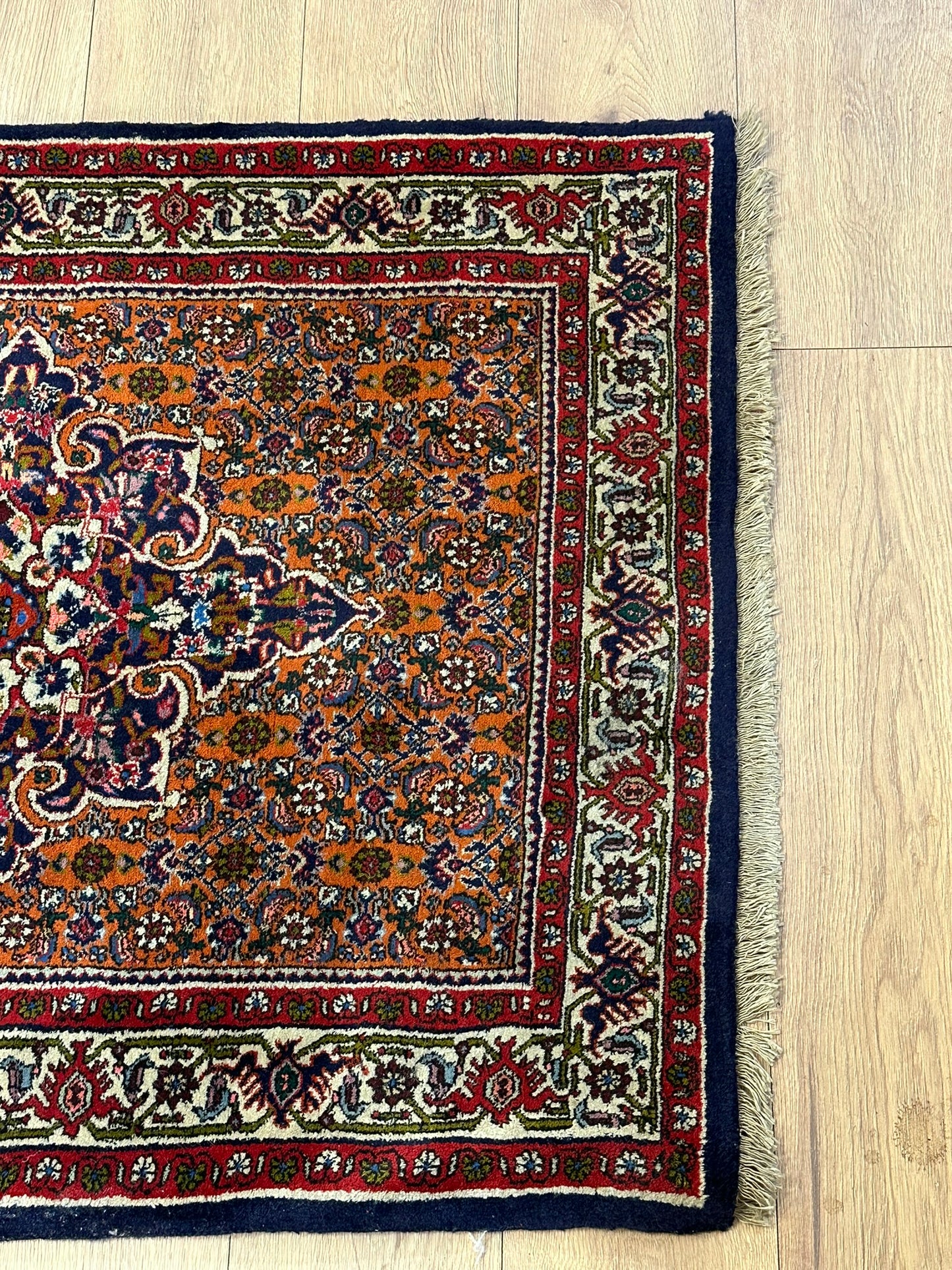 Orientteppich handgeknüpft Bidjar Läufer 383x94 cm