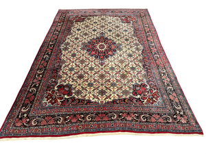 Handgeknüpfter Bidjar Teppich 383x265 cm – Rosenmuster Wolle