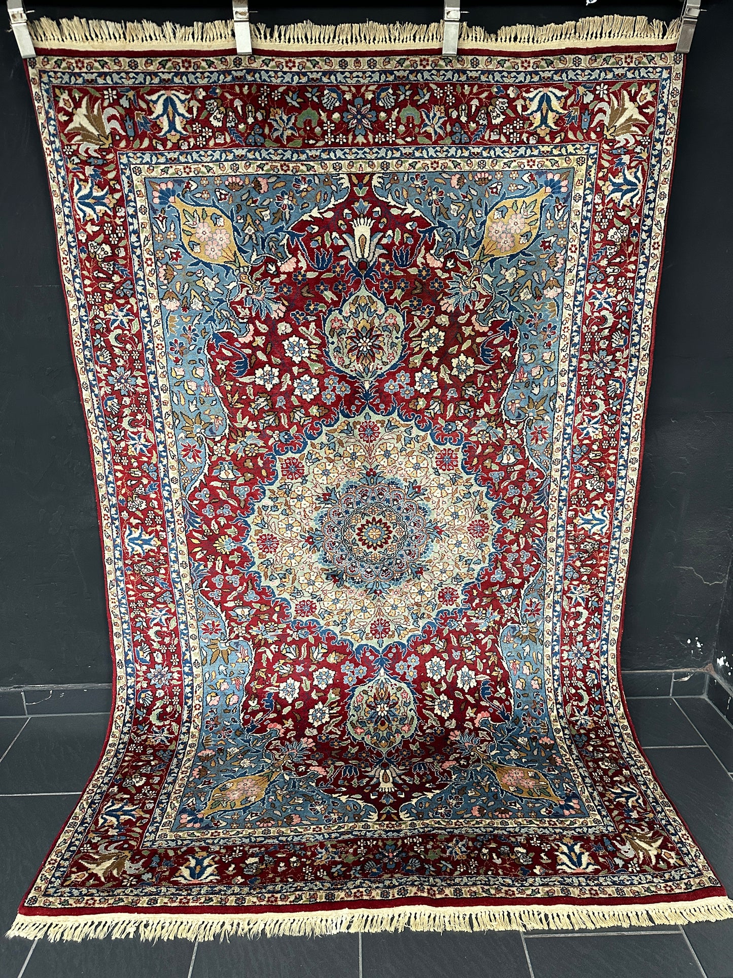 Handgeknüpfter Orientteppich - Türkei Hereke Korkwolle Semi Antik 220x138 cm