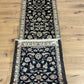 Orientteppich handgeknüpft Nain Korkwolle mit Seide Läufer 296x68 cm