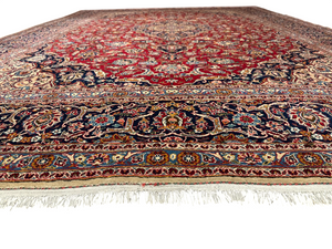orientteppich handgeknüpft Keschan Korkwolle semi antik 420x305 cm