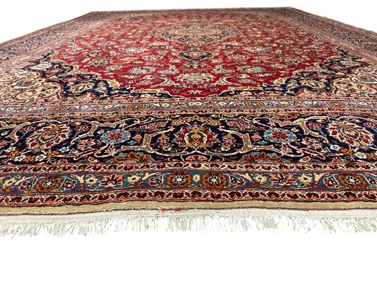 orientteppich handgeknüpft Keschan Korkwolle semi antik 420x305 cm