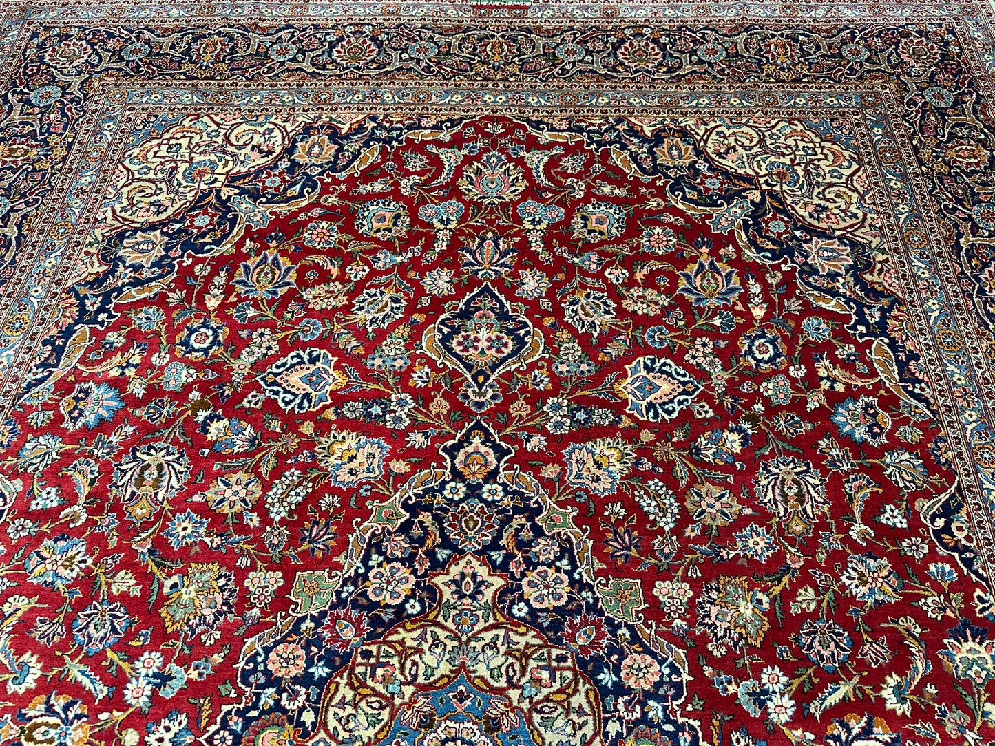 orientteppich handgeknüpft Keschan Korkwolle semi antik 420x305 cm