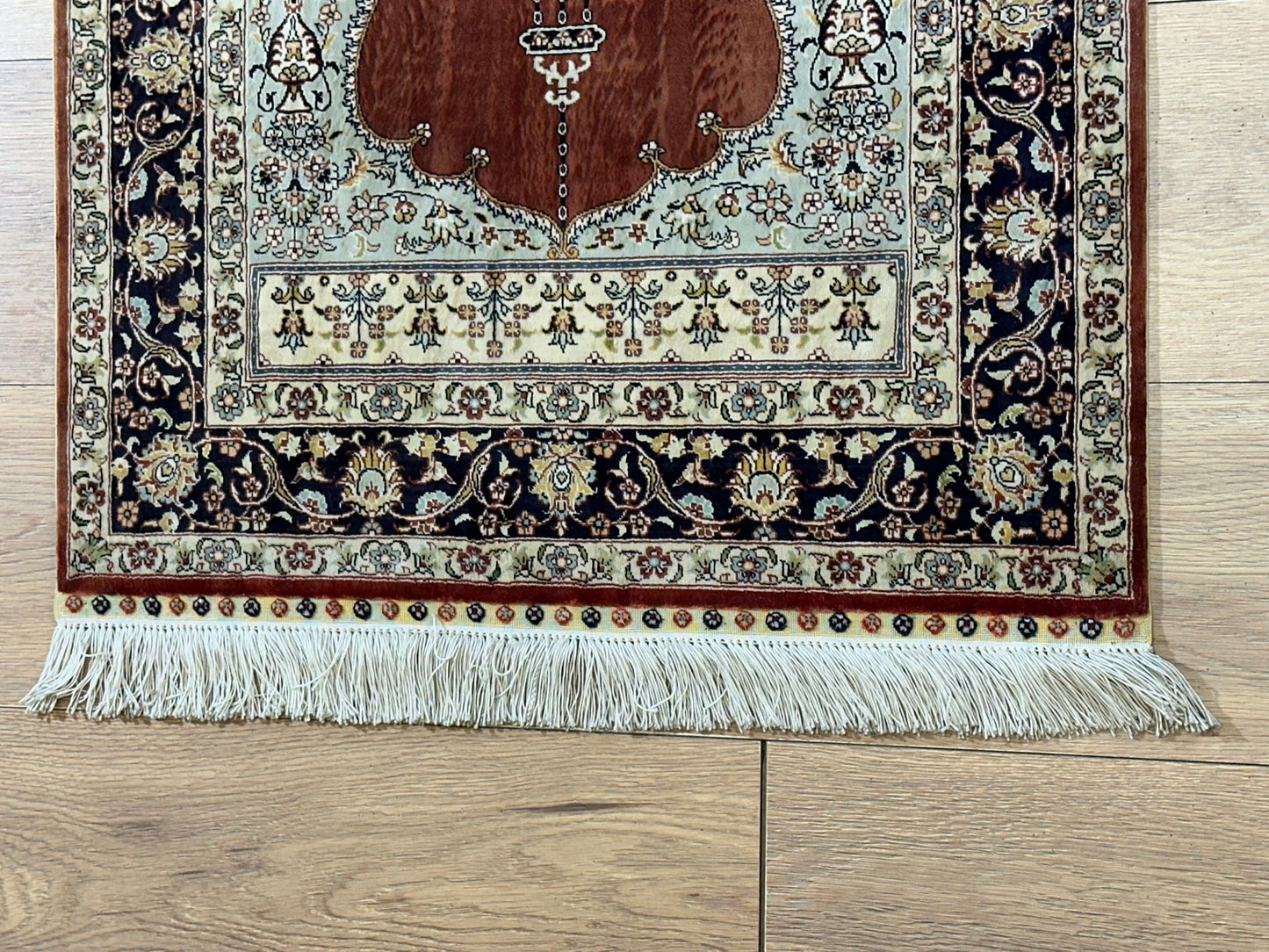 Orientteppich handgeknüpft China Hereke Seide auf Seide 95x65 cm