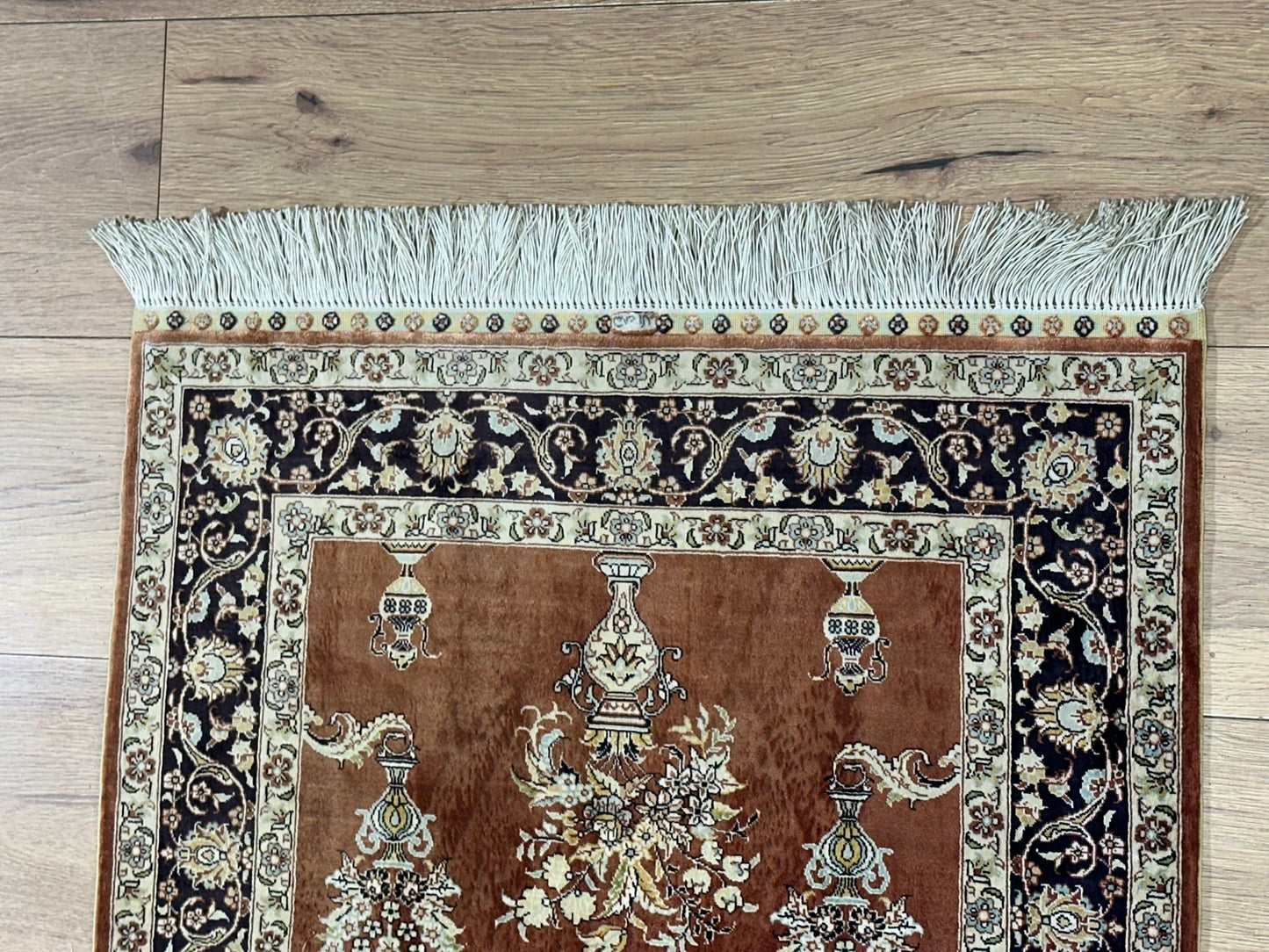 Orientteppich handgeknüpft China Hereke Seide auf Seide 95x65 cm