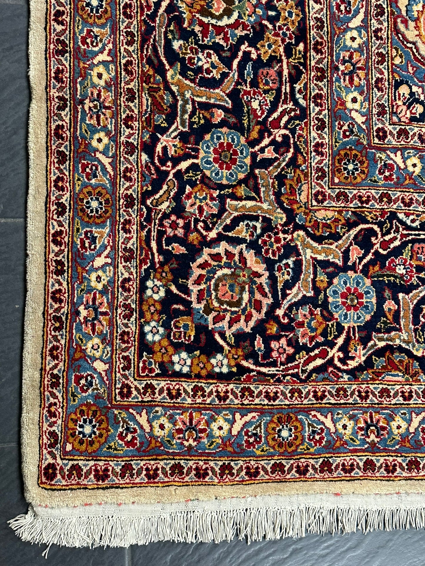 orientteppich handgeknüpft Keschan Korkwolle semi antik 420x305 cm