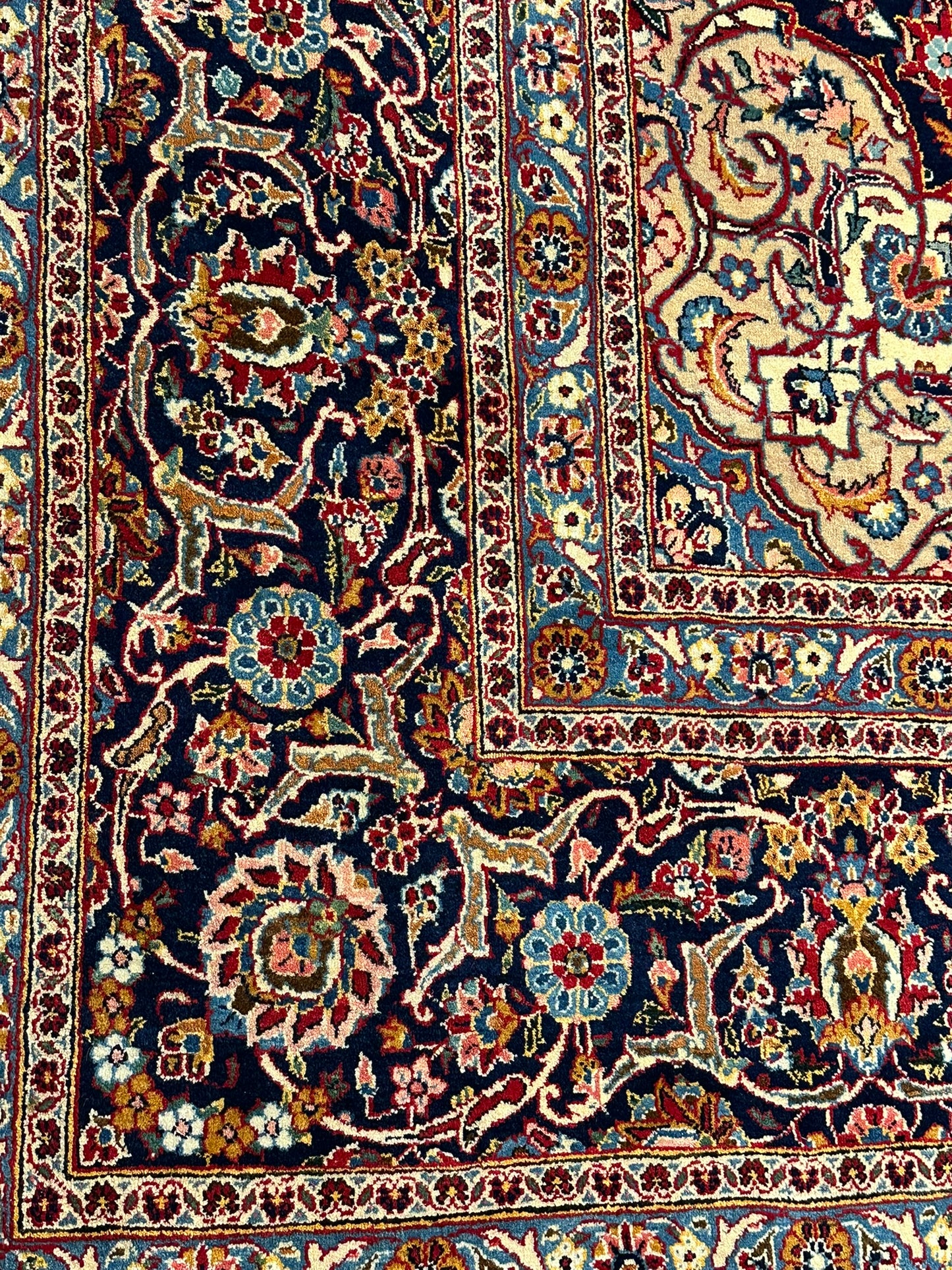 orientteppich handgeknüpft Keschan Korkwolle semi antik 420x305 cm